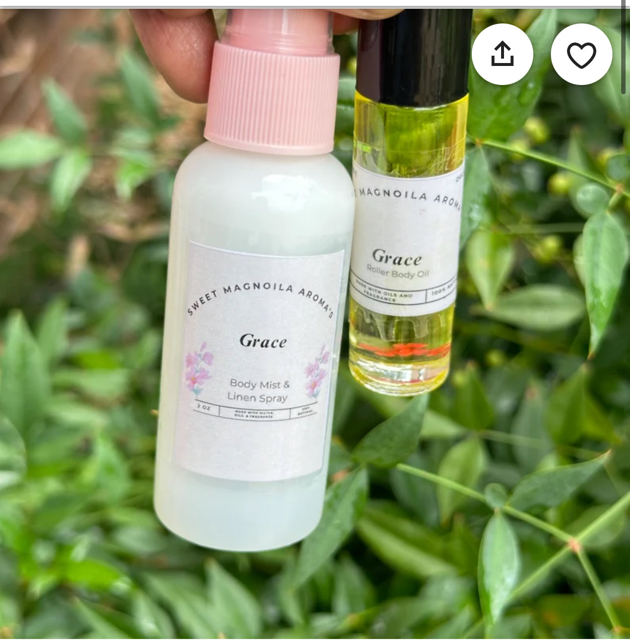 Sweet grace type body/linen mist-roll on body oil